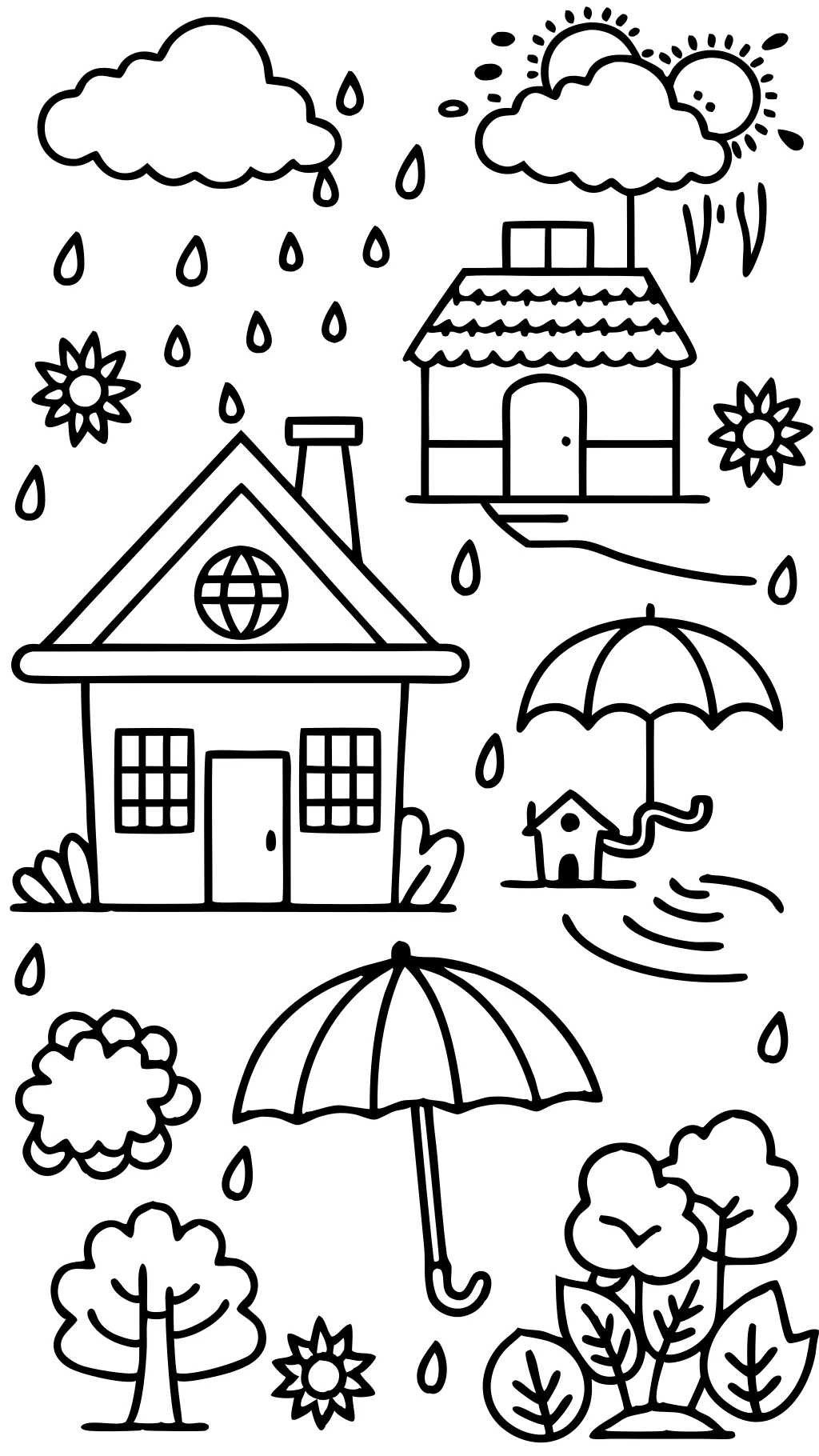 rainy day coloring pages